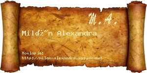 Milán Alexandra névjegykártya